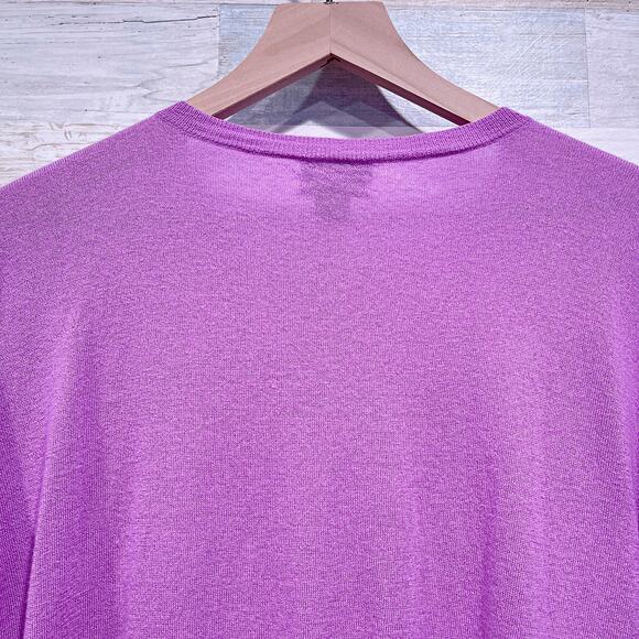 J.CREW Collection 100% Italian Cashmere Polo Sweater Purple Womens Medium - Picture 5 of 6